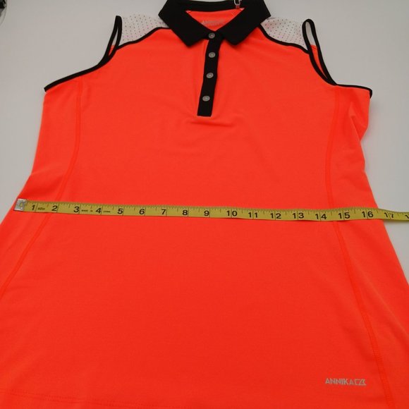ANNIKA WOMENS ORANGE GOLF POLO SHIRT TOP CB DRITEK 50+UPF - Picture 6 of 9